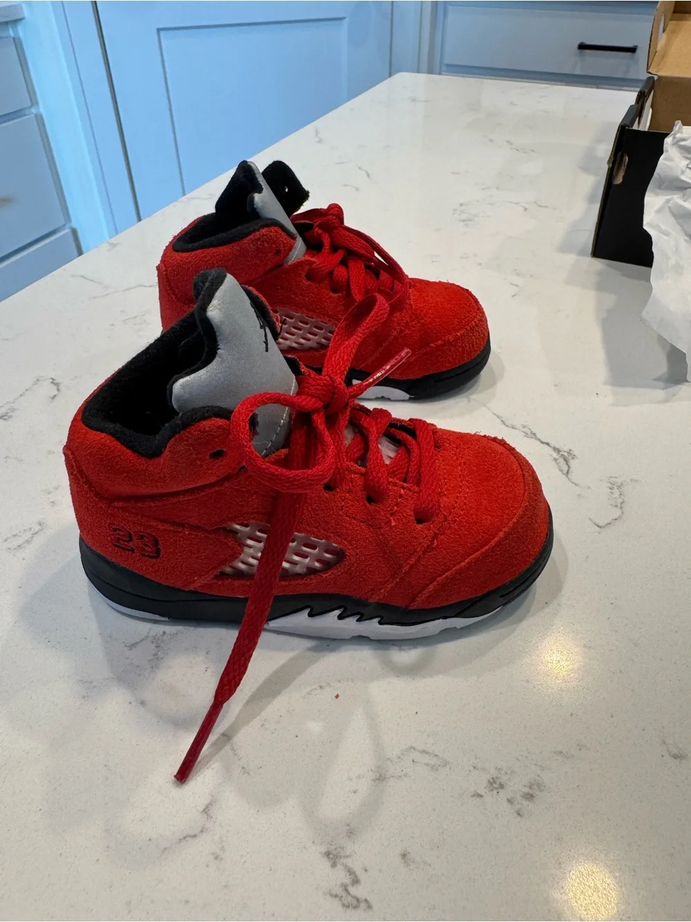 Toddler Nike Air Jordan 5 Retro Raging Bull Red 2021 (TD) 440890-600 Size 6C